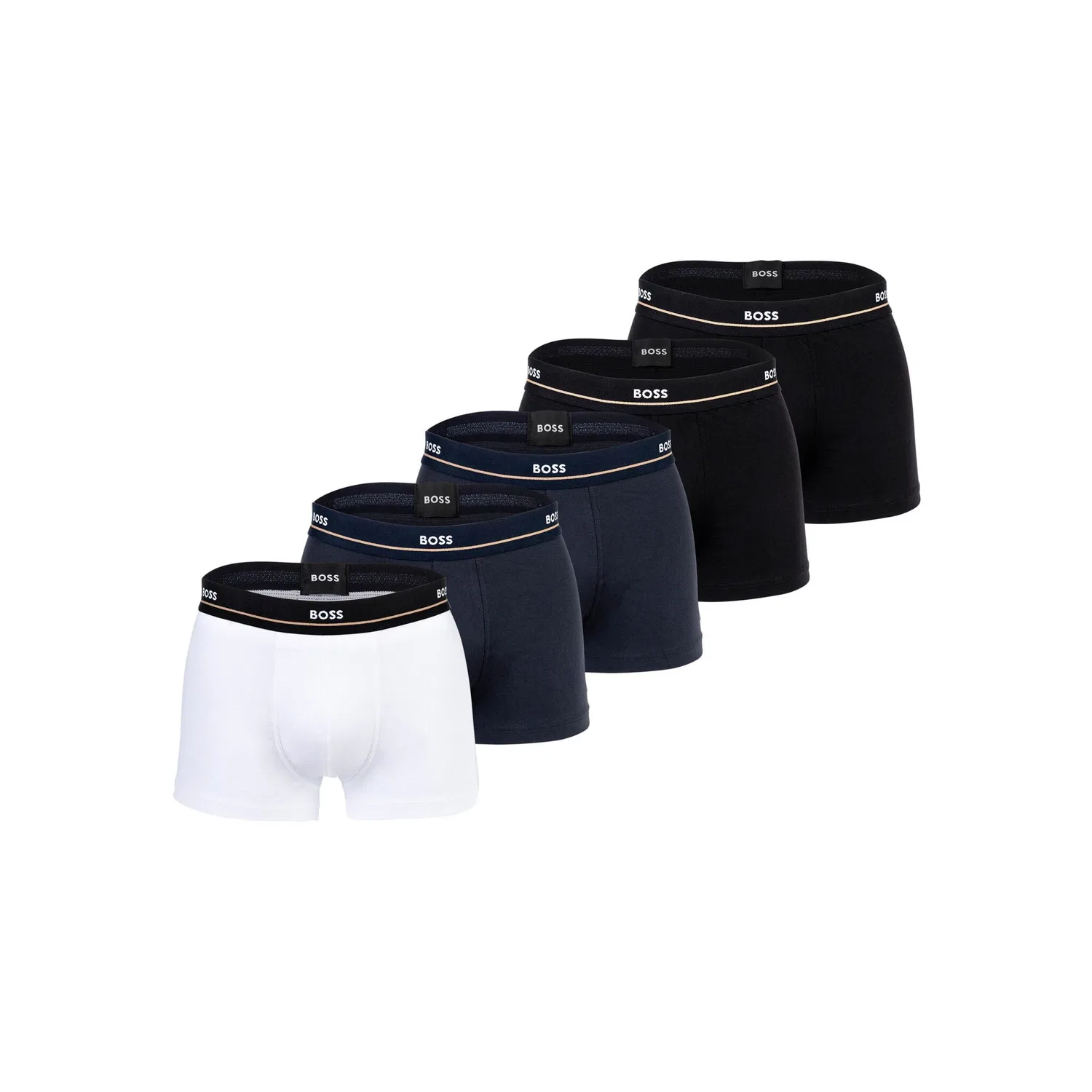 Мужские боксеры из хлопка с эластаном BOSS, Black/White/Blue