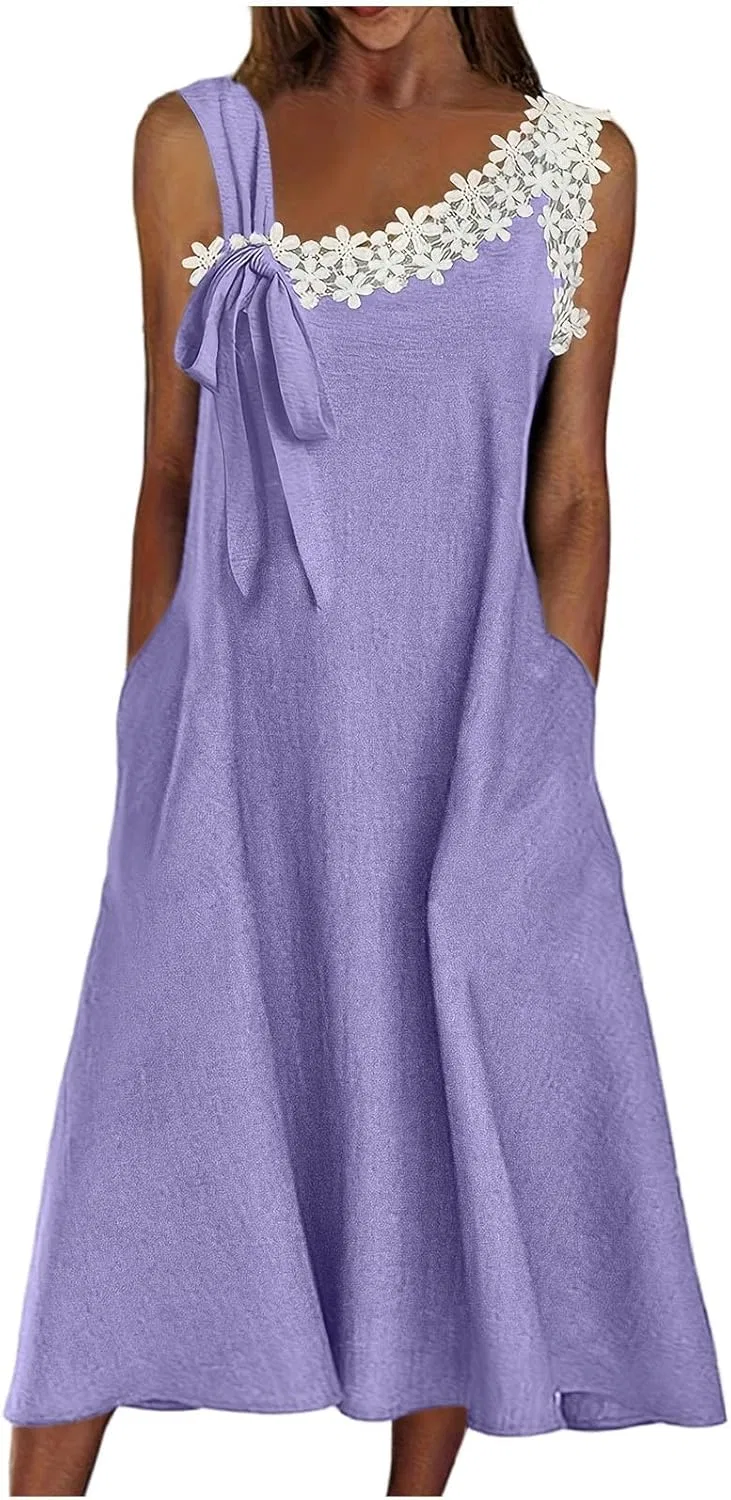 Женское летнее платье миди с одним плечом, Purple