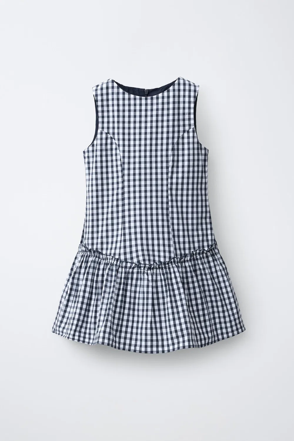 Платье в клетку ZARA, White/Navy