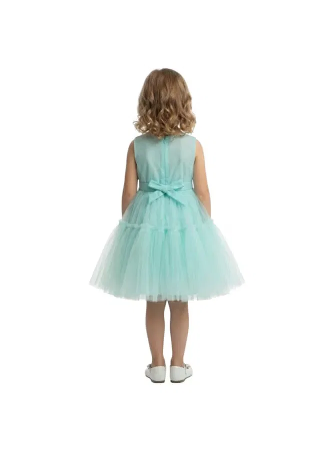 Платье без рукавов с многослойной юбкой Layered tulle dress D'Daniela, мятный — фото 3