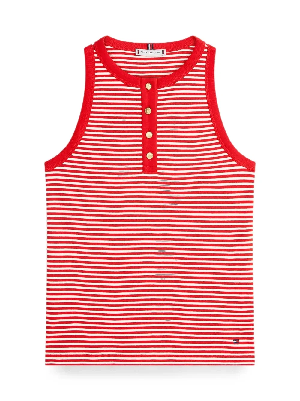 Полосатый топ Хенли Tommy Hilfiger, красный — фото 2