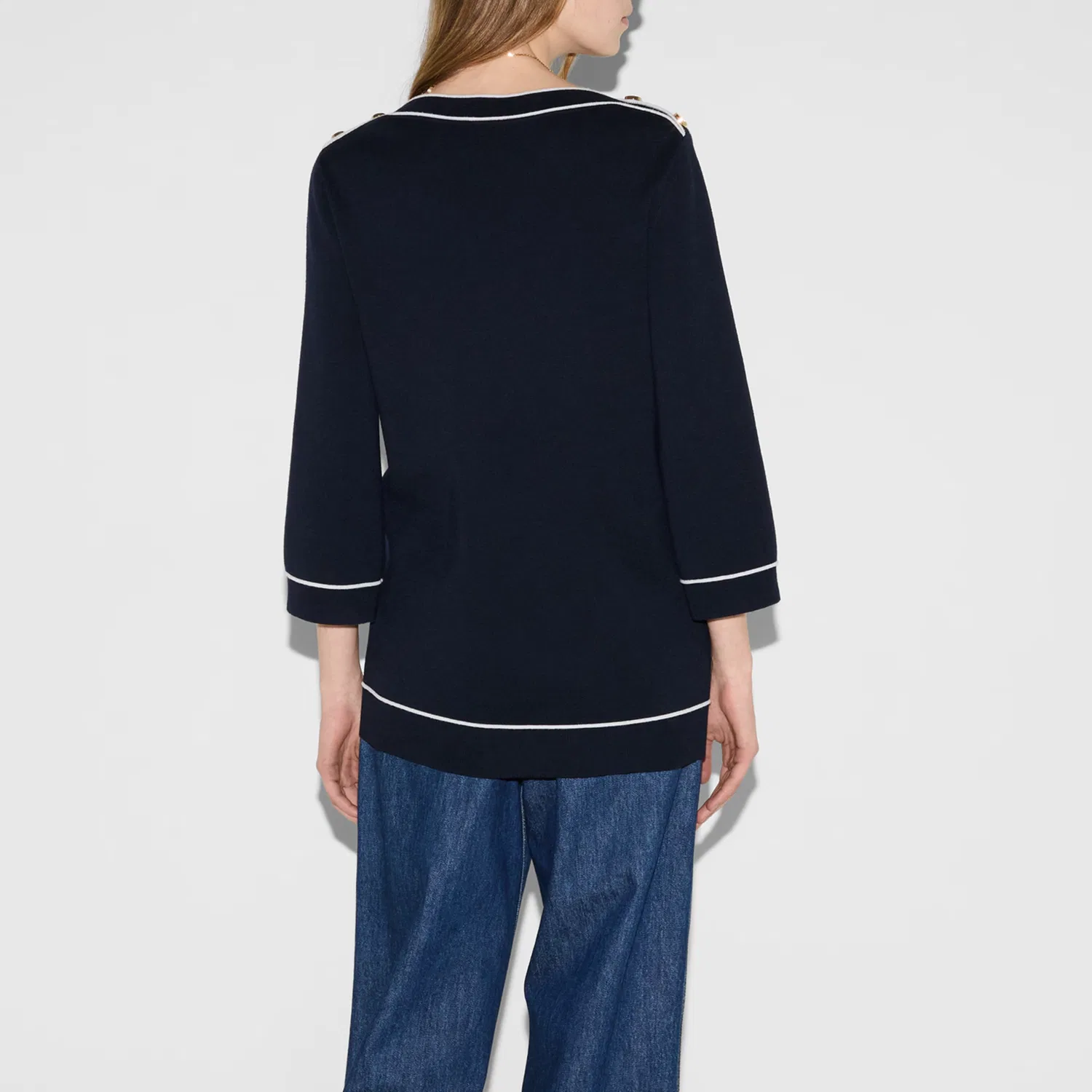 Женский свитер с мелкой вязкой Fine Knit Top GUCCI, Blue — фото 4