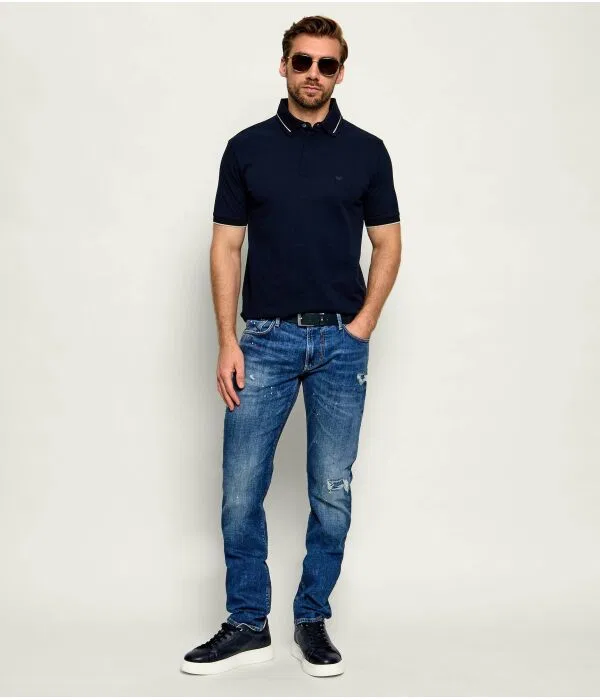Мужское поло Regular Fit Emporio Armani, Blu Marino — фото 2