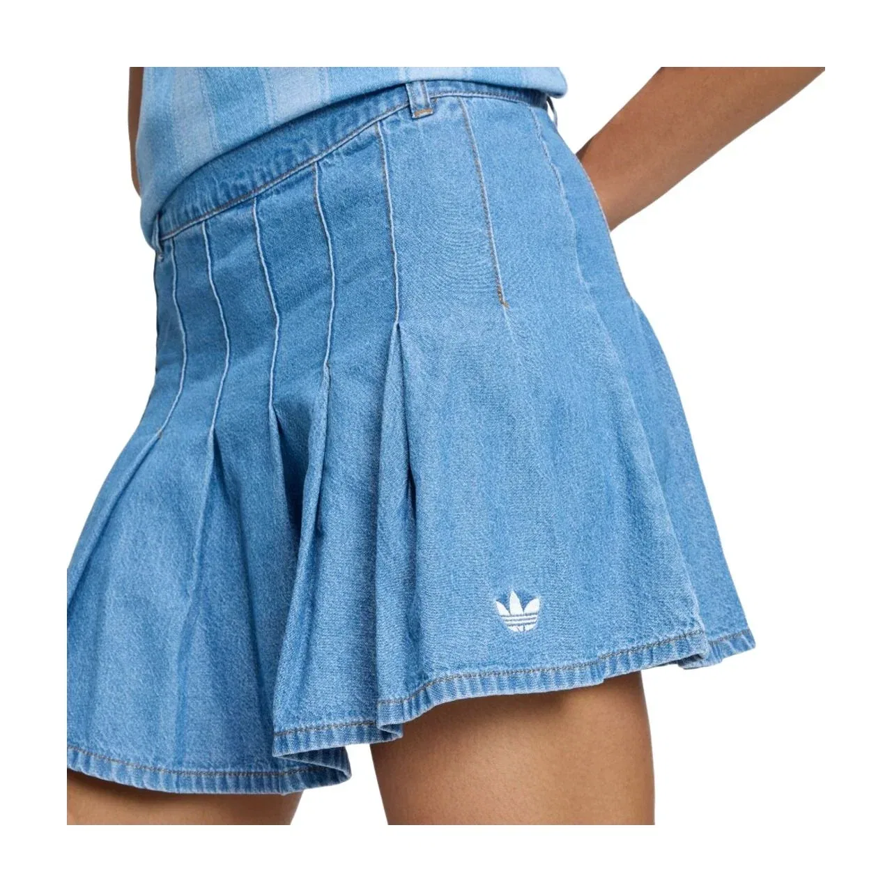 Женская юбка Denim Pleated Skirts Asia Sizing 'Blue' adidas, синий — фото 3