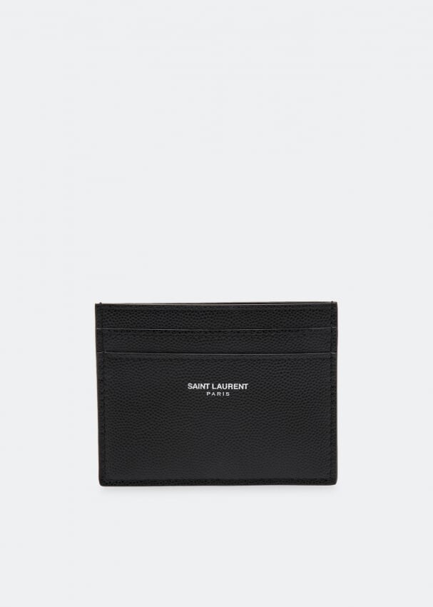 

Картхолдер SAINT LAURENT Leather card case, черный