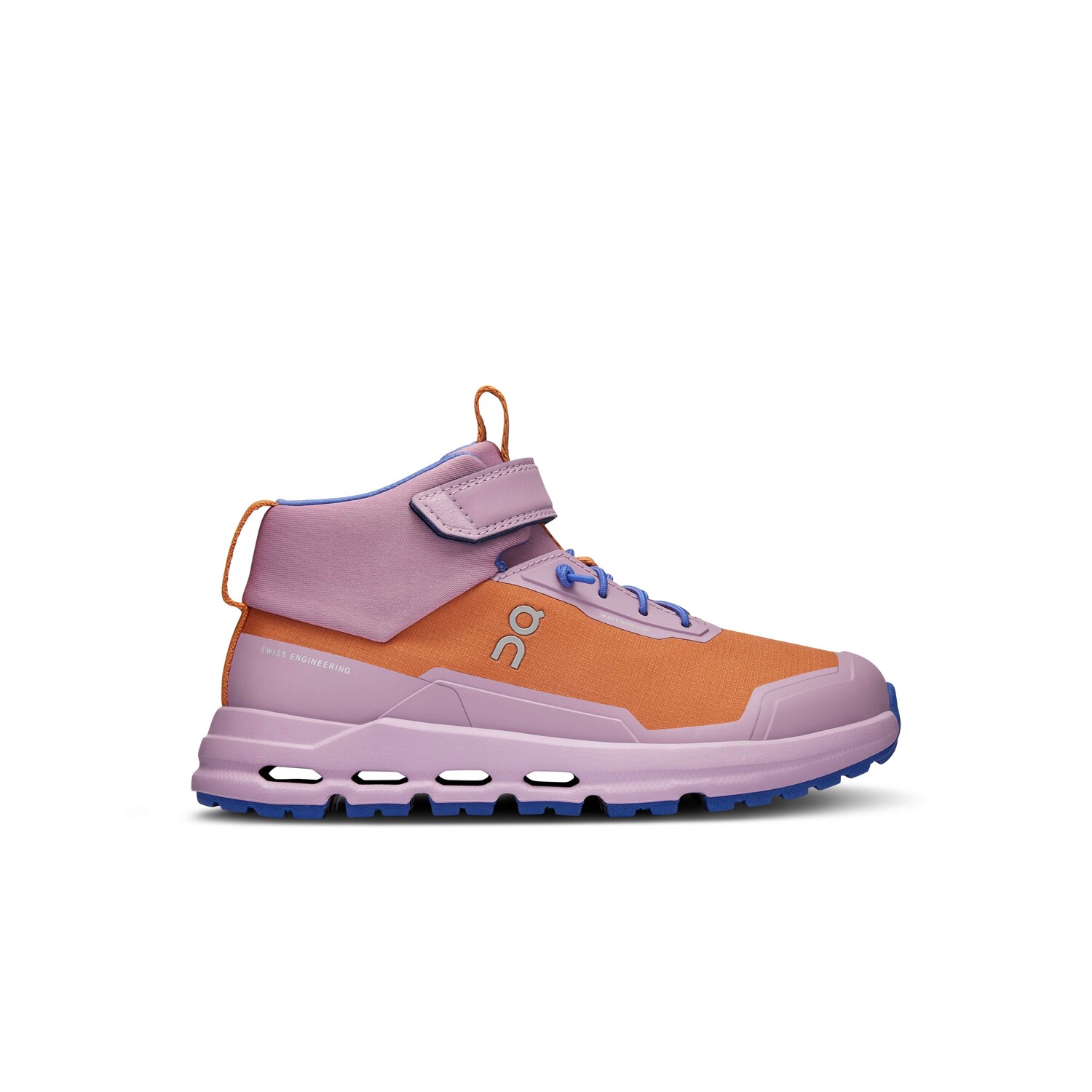 

Ботинки детские On Cloudhero Mid Waterproof Kids, оранжевый/сиреневый