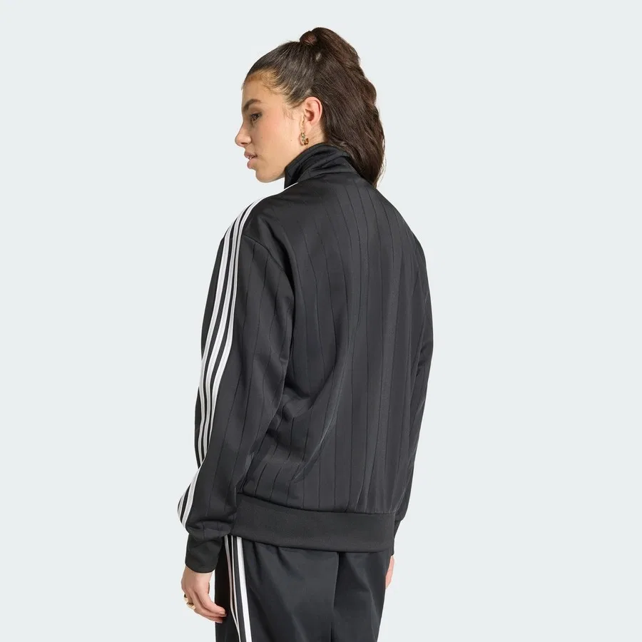 Женский спортивный свитшот с принтом Pinstripe Firebird, adidas Originals, Черно-белый — фото 2