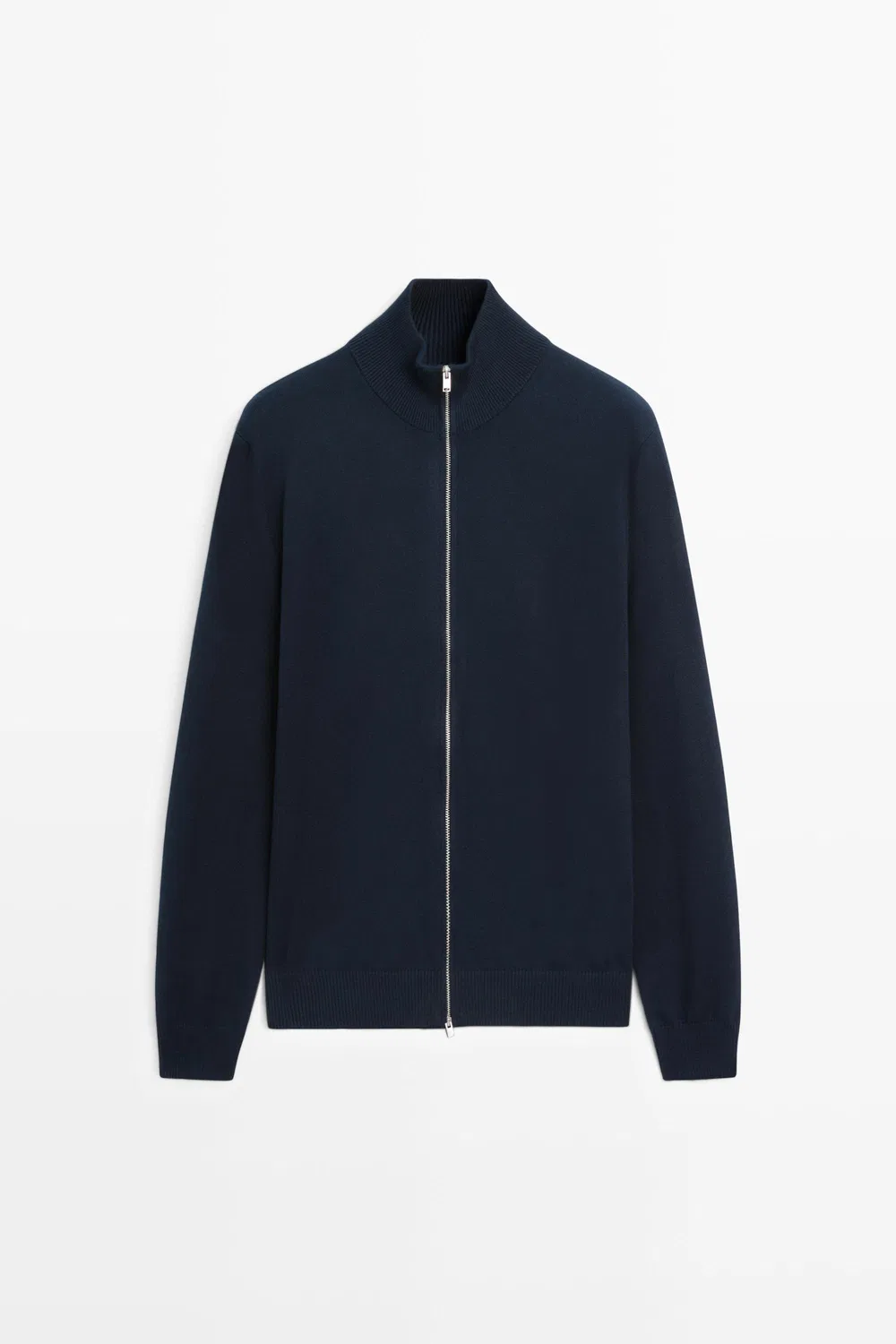 Кардиган Massimo Dutti 100% Cotton Knit, темно-синий — фото 2