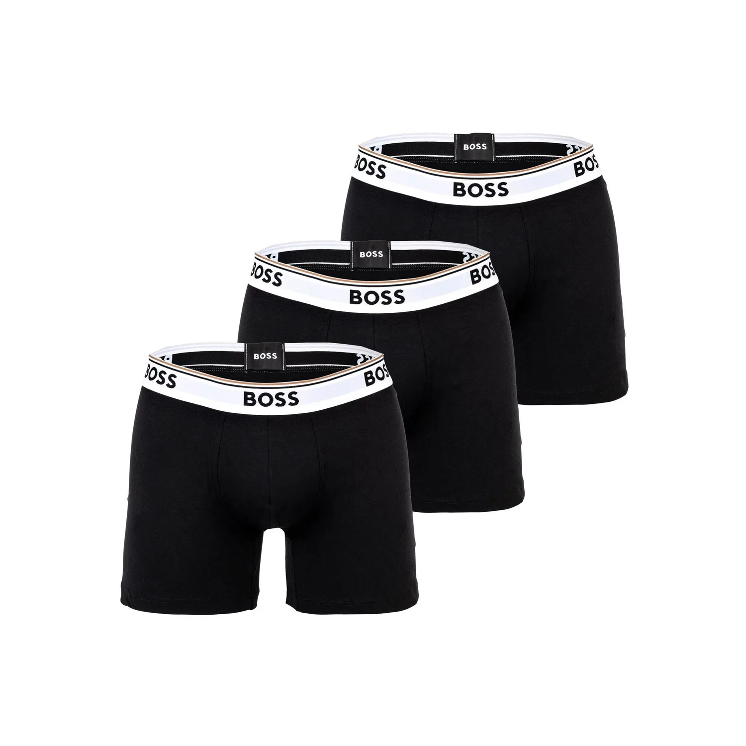 Мужские боксеры из мягкого хлопка с логотипом BOSS, Black/White