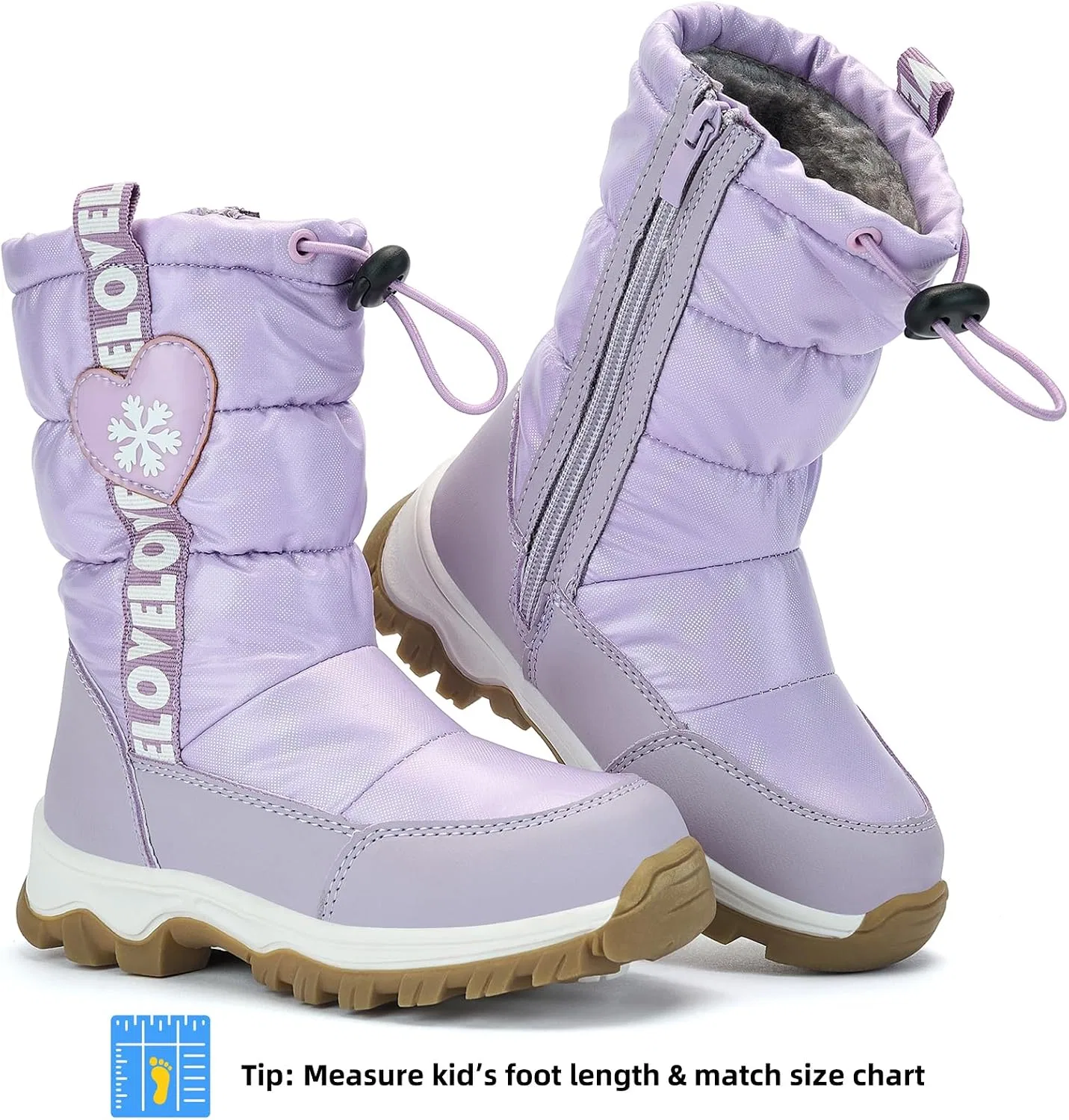 Детские зимние ботинки для девочек с молнией TZJS, Purple — фото 3