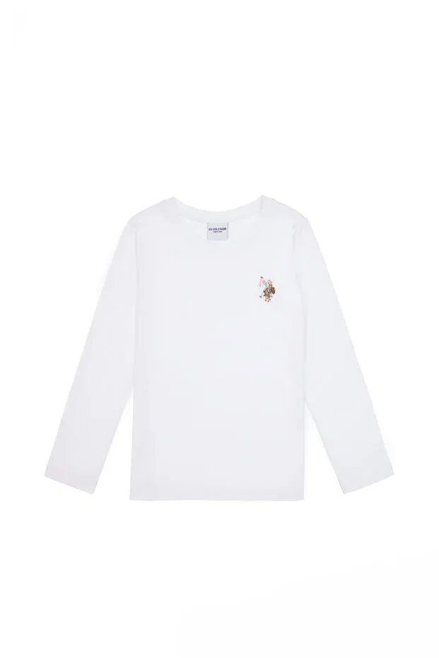 Детские свитшот для девочек с круглым вырезом U.S. Polo Assn., White — фото 4