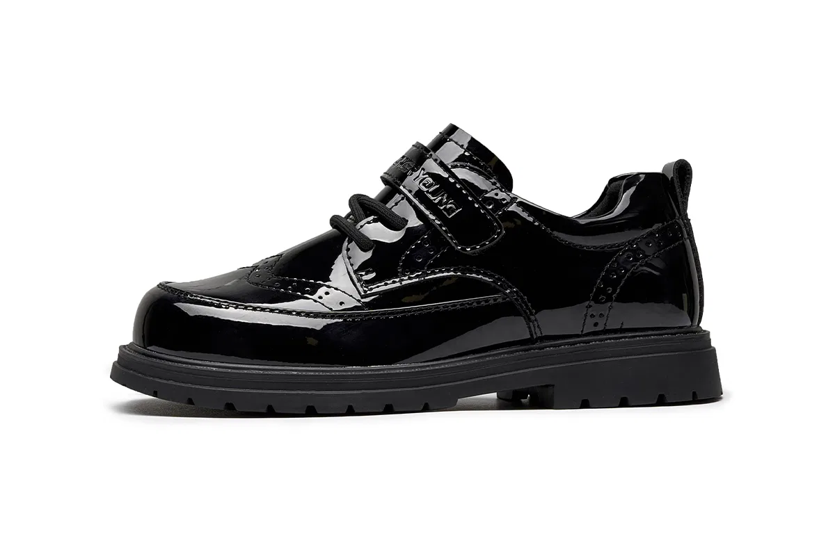 Детские кожаные кроссовки из синтетической кожи HLA, Black