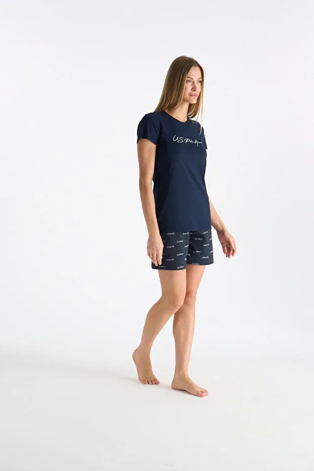 Женский комплект пижамы с коротким рукавом U.S. Polo Assn., Navy Blue — фото 3