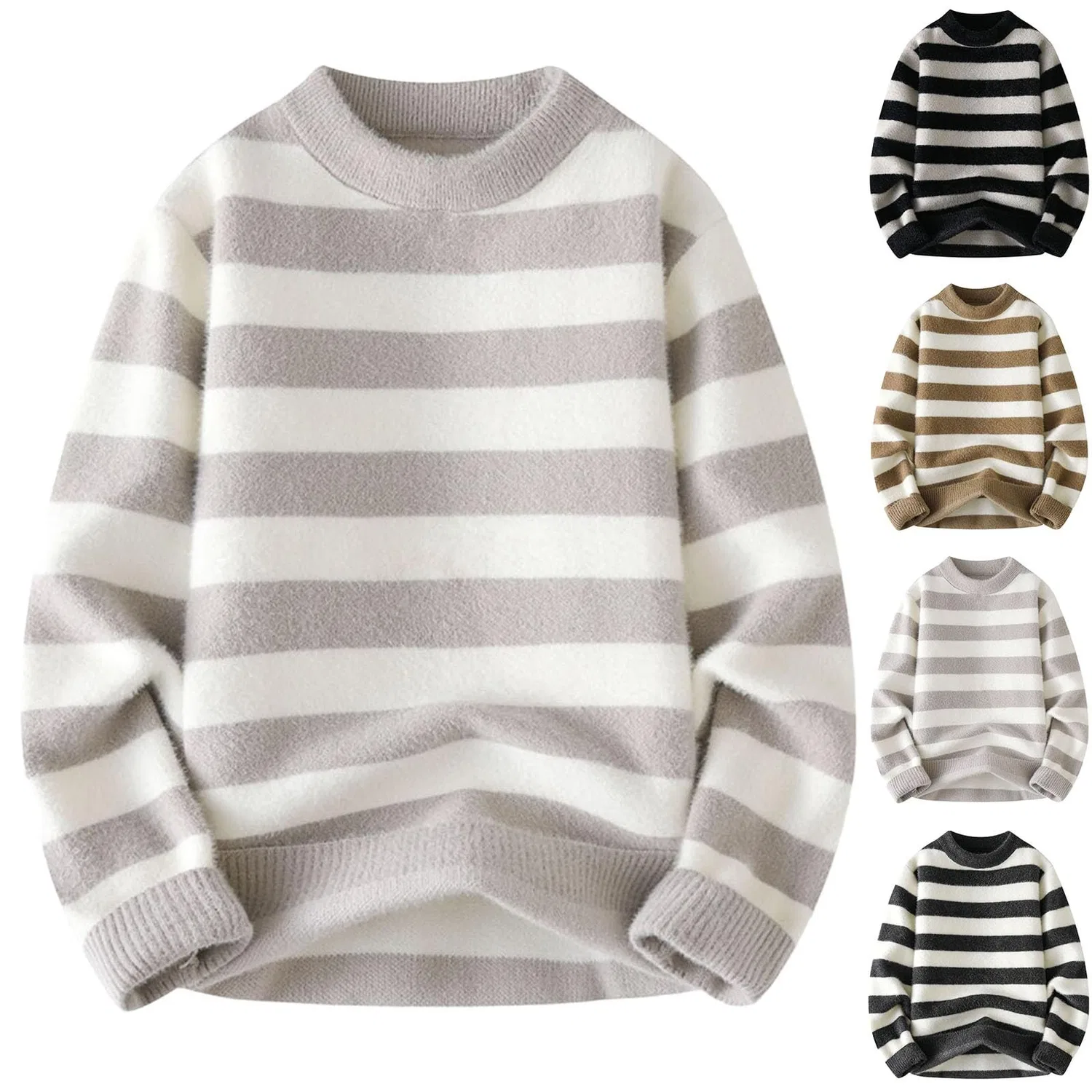Мужской свитер с жаккардовым узором Retro Jacquard Knit, 3-cachi — фото 3