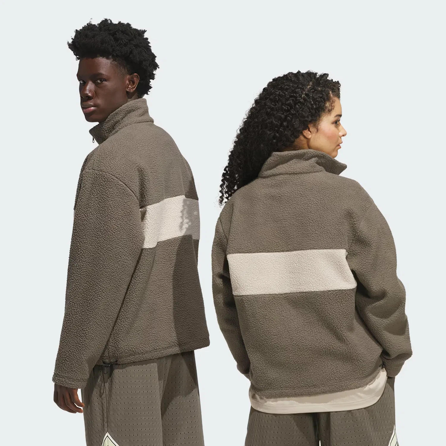 Флисовый пуловер на молнии свободного кроя Polar Fleece Pullover Adidas Originals, Branch — фото 2