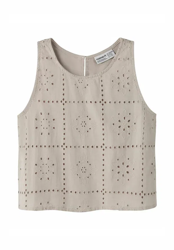 Блузка хлопок Regular fit - blouse Name It Chateau Gray, серый