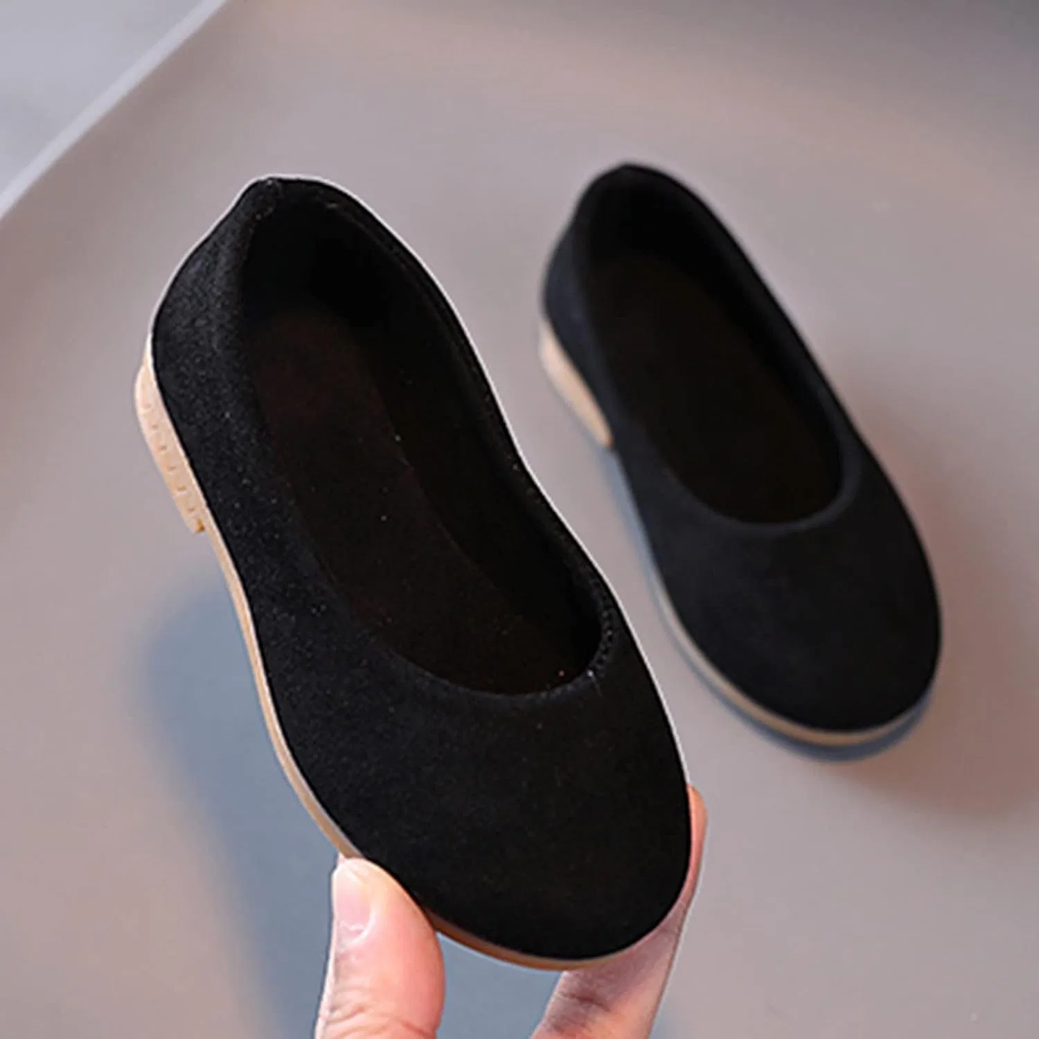 Детские ботинки для девочек с однотонным цветом Fall Boots, Black — фото 3