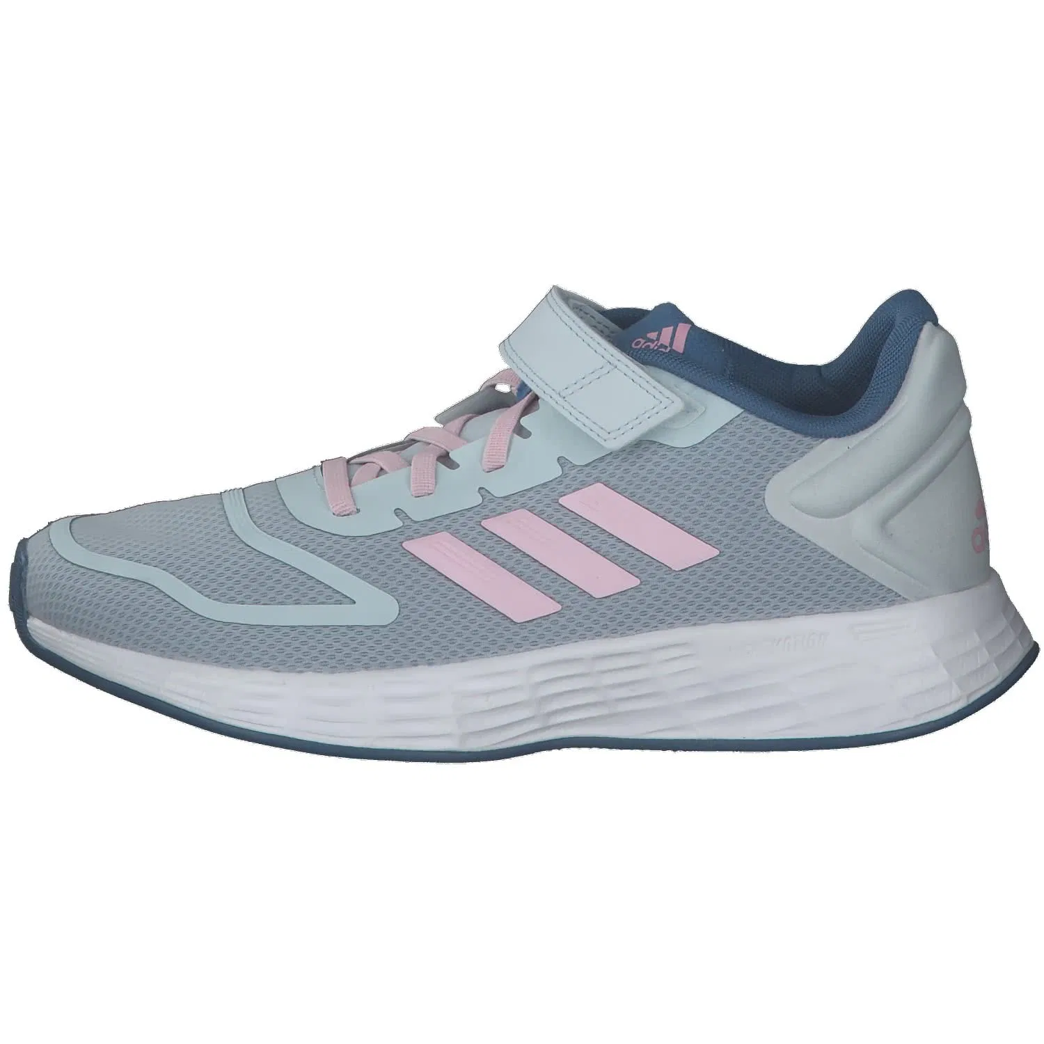 Детские кроссовки для мальчиков с принтом Adidas, Blue Tint S18 Light Pink Altered Blue — фото 2