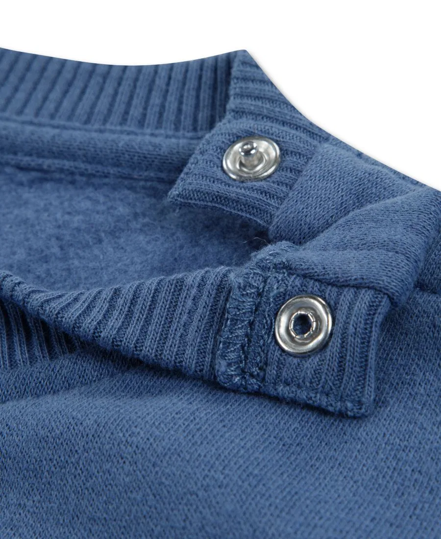Детский свитшот с длинным рукавом и пэчворком abercrombie kids, Moonlight Blue — фото 3