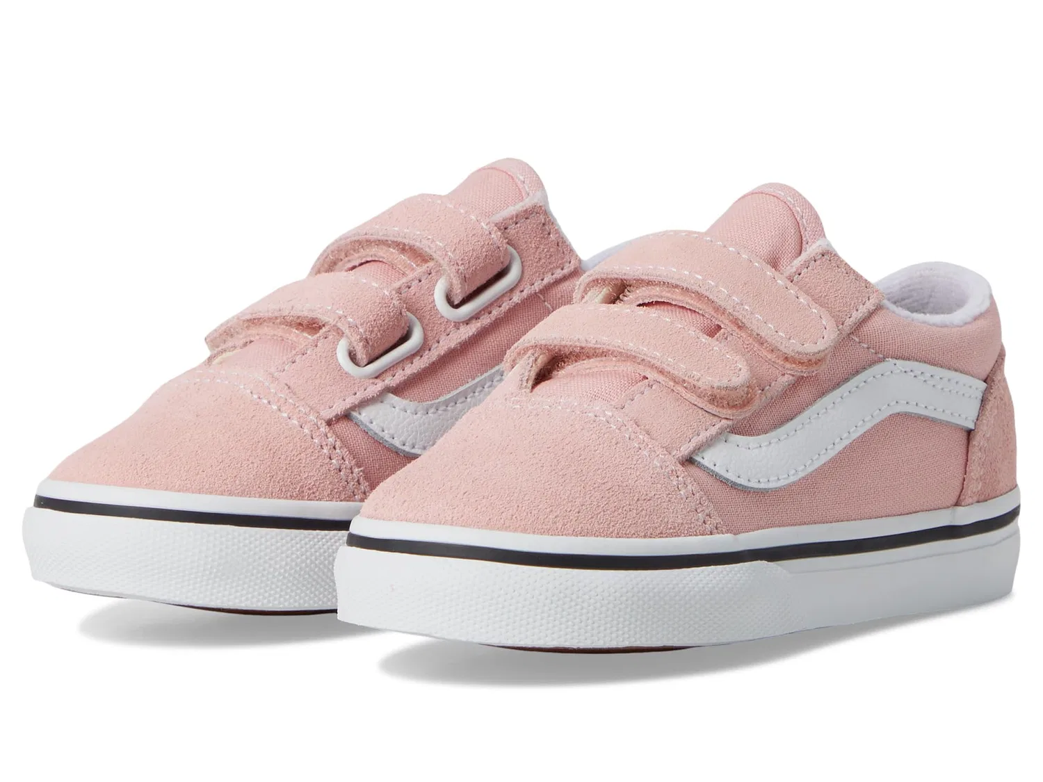 Кроссовки Old Skool V (для младенцев и малышей) Vans Kids, Powder Pink/True White