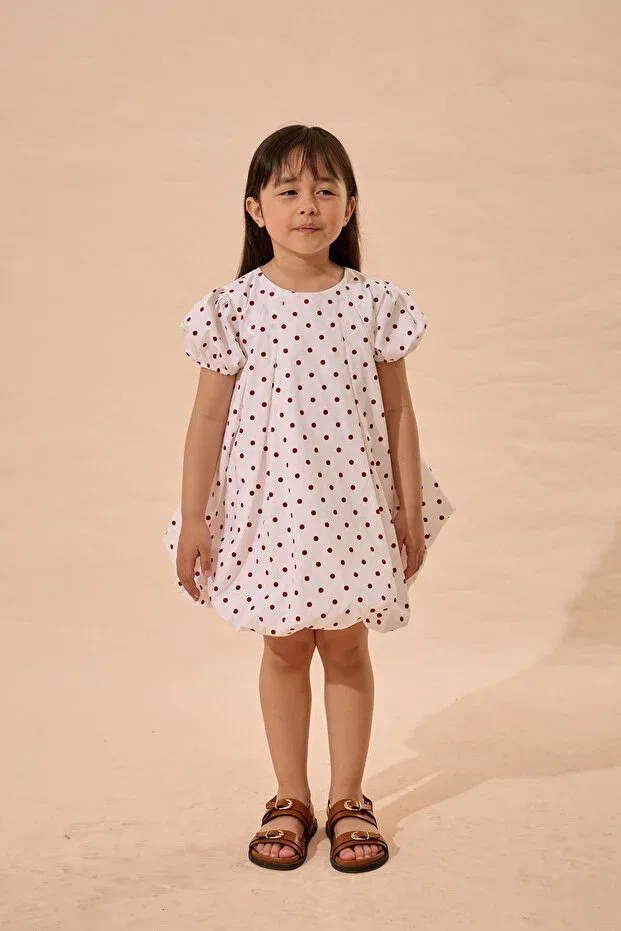 Детское платье с принтом Fahhar Kids, Red Polka Dot