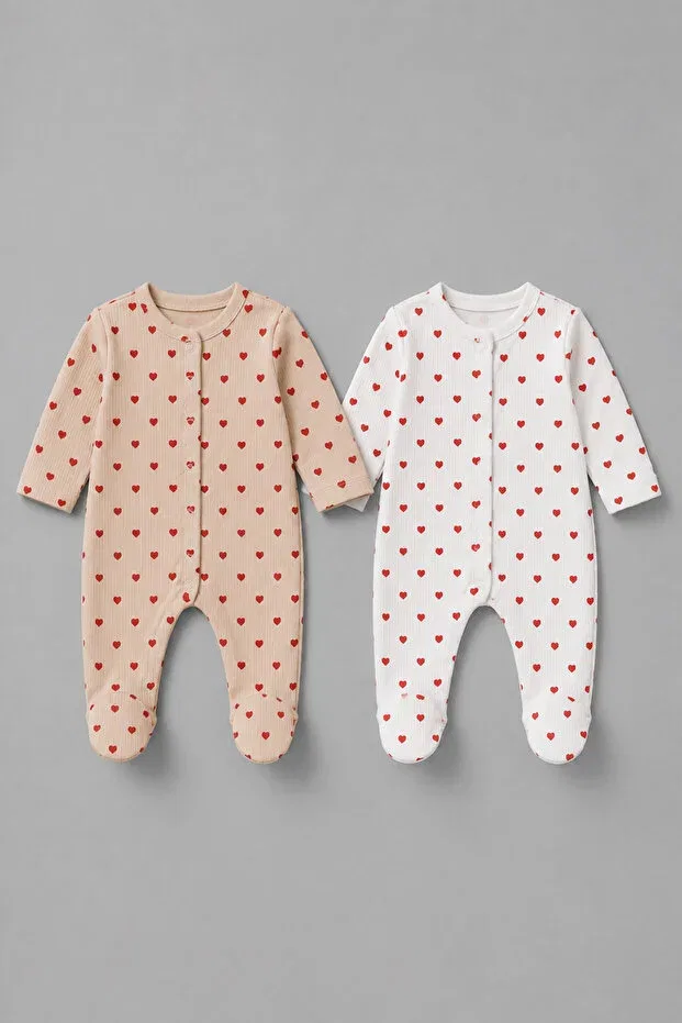 Детский комбинезон для девочек с принтом Basics My Babies Label, Ecru