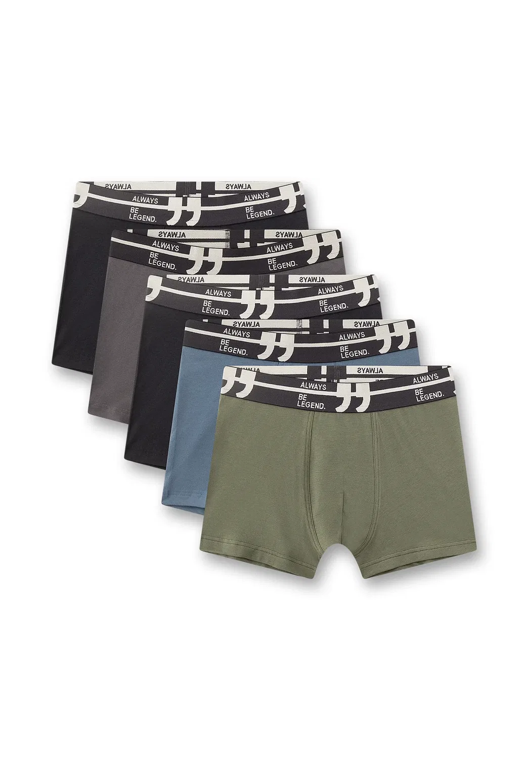 Jungen-Hioshorts (5 шт.) синий, грау и хаки - плавки Sanetta, Grün Blau