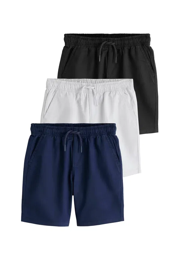 Шорты хлопковые Regular fit shorts 3 pack Next, navy, grey, черный/темно-синий/серый