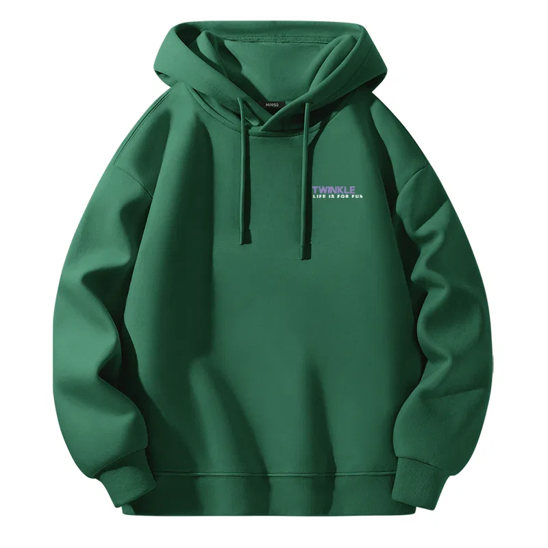 Детский худи с капюшоном Miniso, Forest Green (B Fresh Purple Chest Logo)