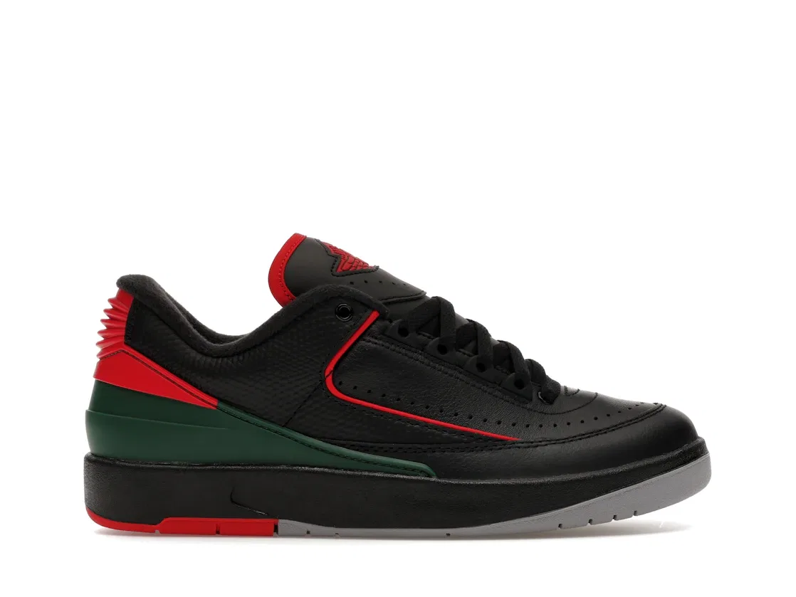 Детские кроссовки Lifestyle Jordan 2 Retro Low Jordan, Black/Fire Red/Cement Grey