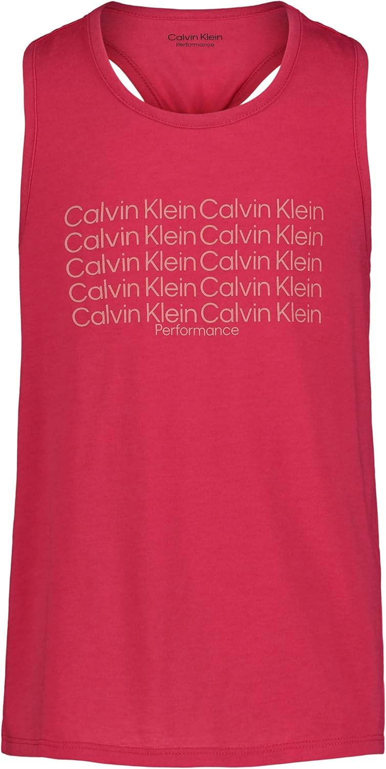 

Майка Calvin Klein Girls Performance, без рукавов, с круглым вырезом, с логотипом, Azalea Twist