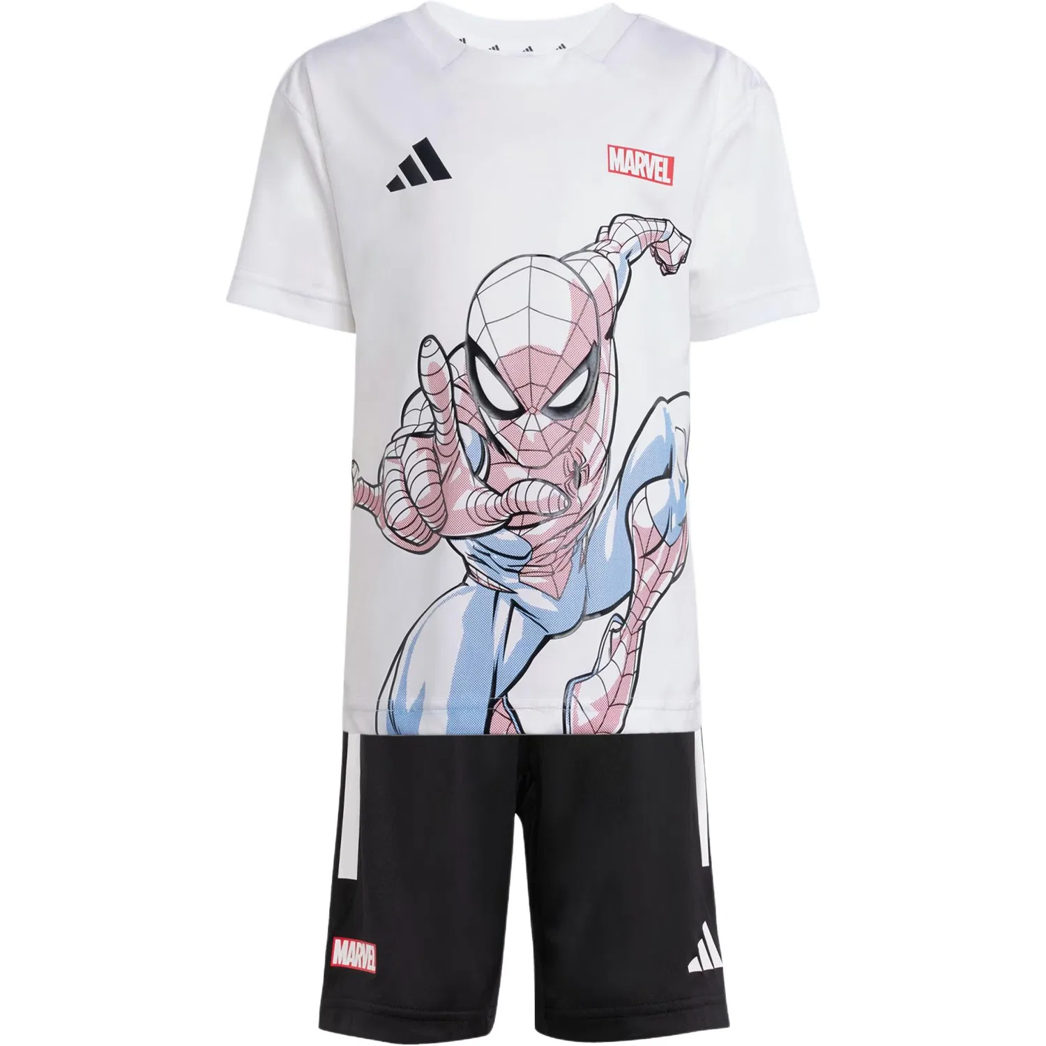 Детский комплект спортивной одежды с футболкой и шортами Adidas, White/Black