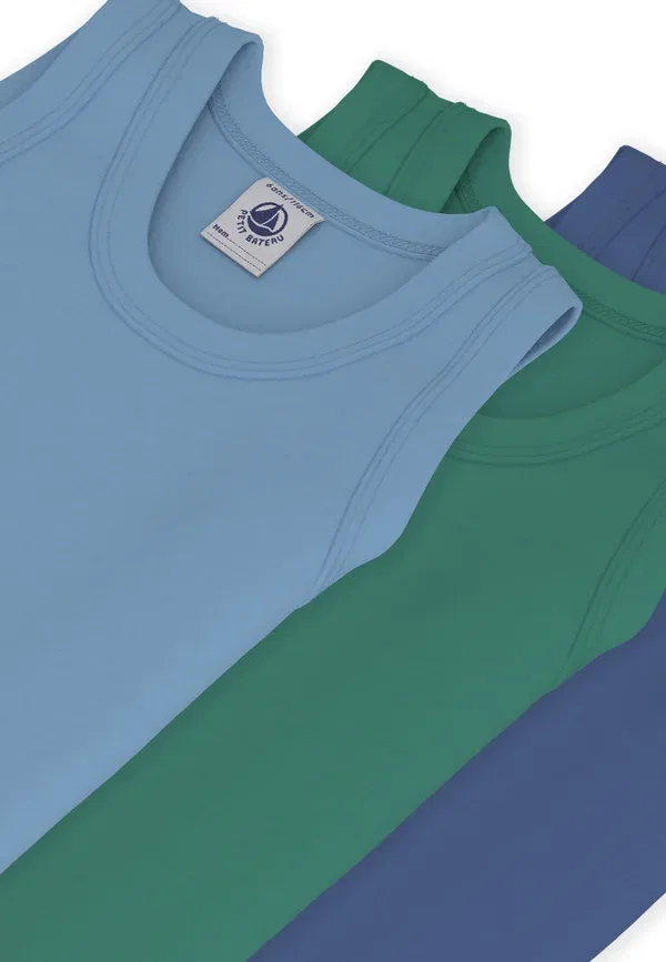 Комплект из 3 маек Petit Bateau, синий/зеленый — фото 3