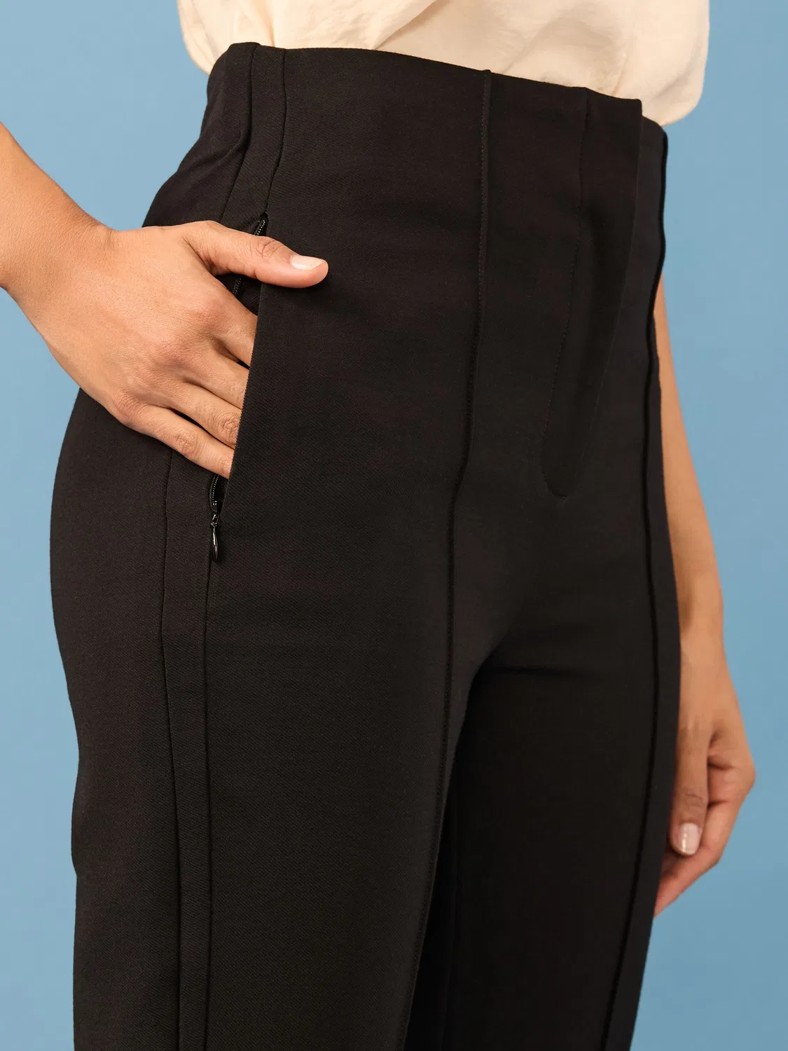 Брюки прямые моделирующие Black Slim Sculpting Trousers Next, черный — фото 4