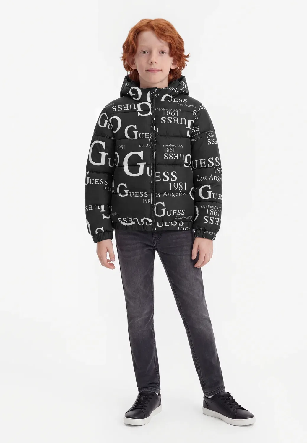 Детская зимняя куртка с капюшоном Guess, Black
