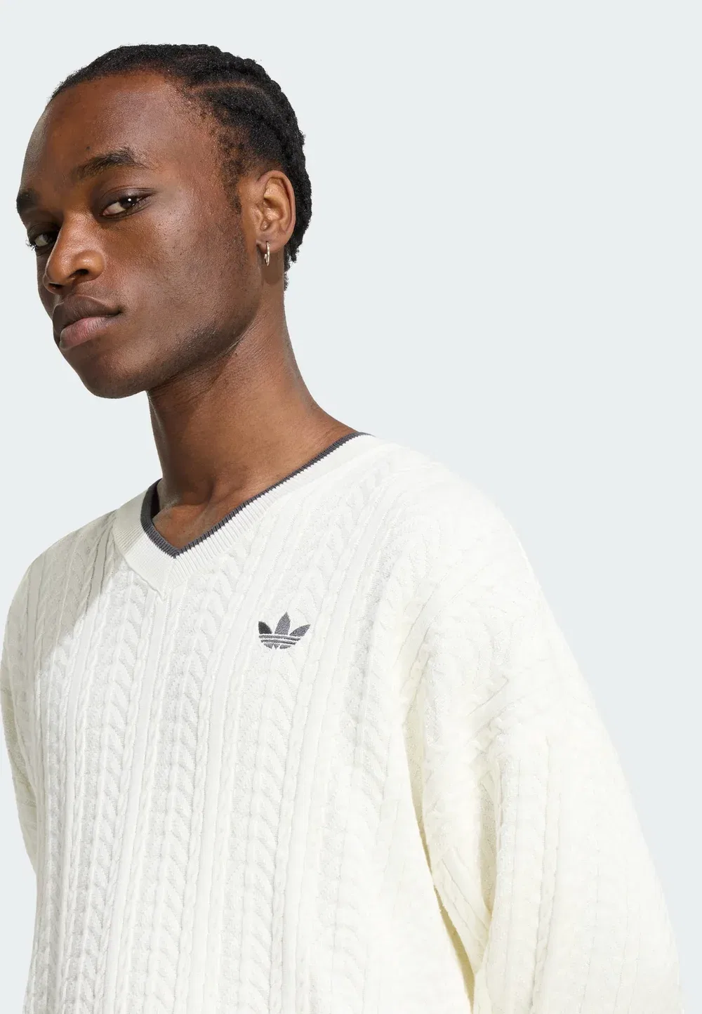 Вязаный джемпер Adidas Originals, Cloud White — фото 3