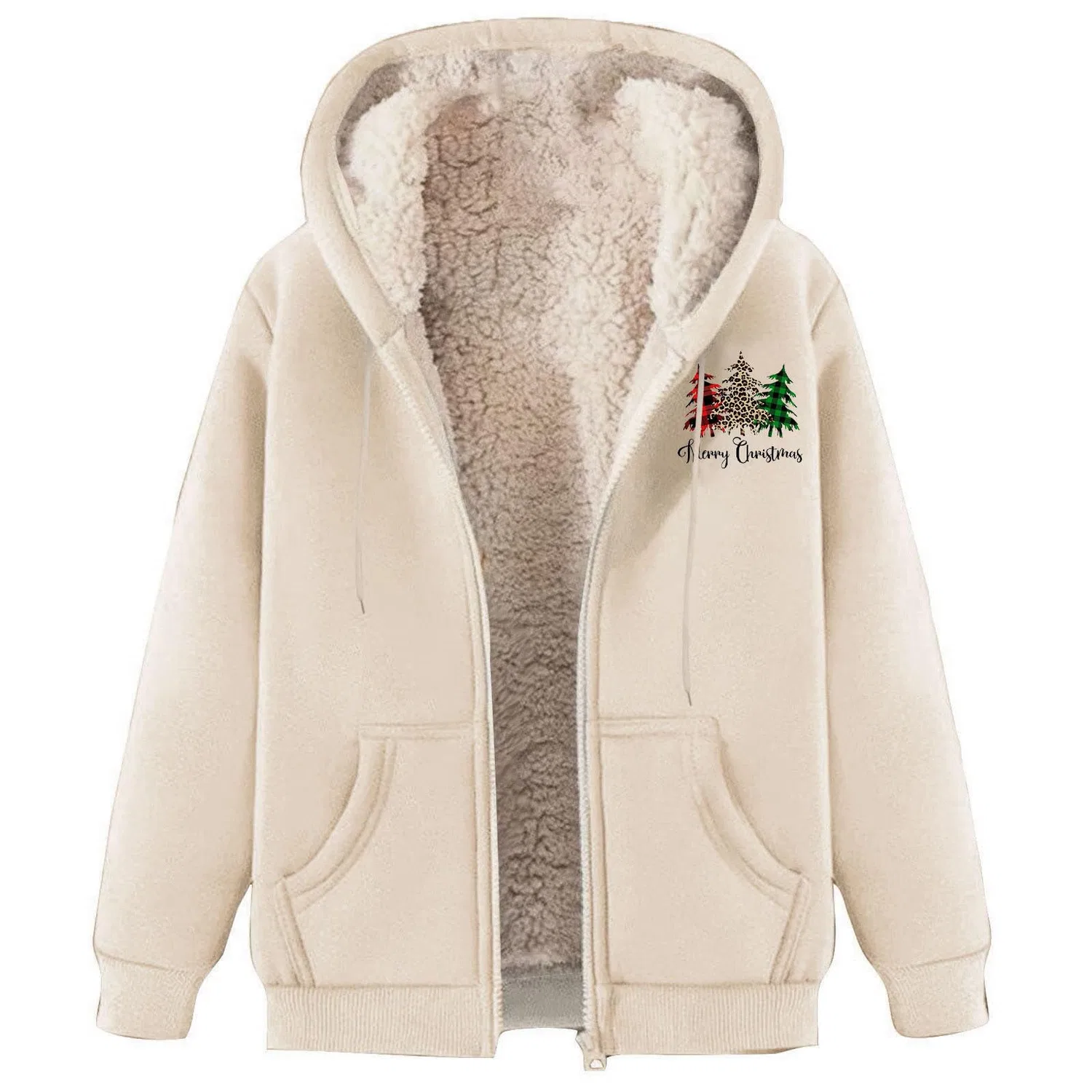 Мужское утепленное худи с принтом Christmas Work, красное, 3-beige