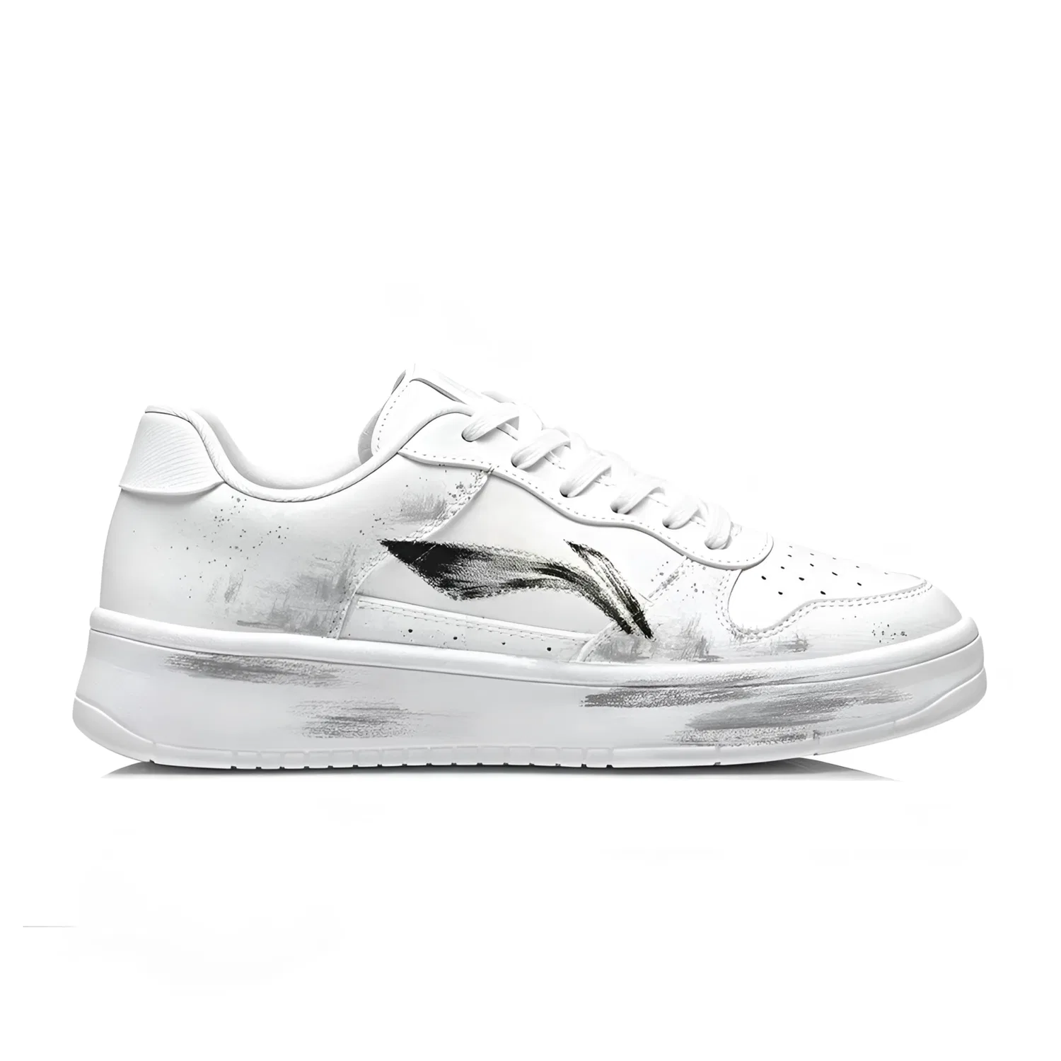 Детские кеды для скейтбординга с принтом Li-Ning Floating Boat, White Black — фото 3
