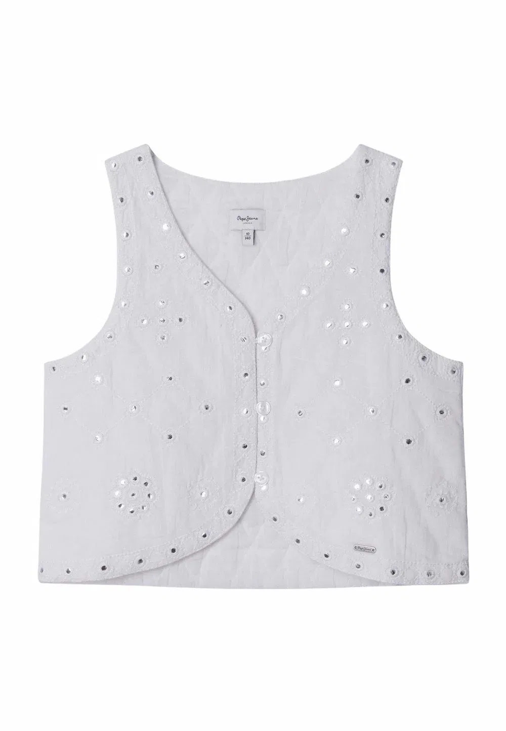 Жилет Chaleco с деталями из падубового дерева Pepe Jeans, Mousse White