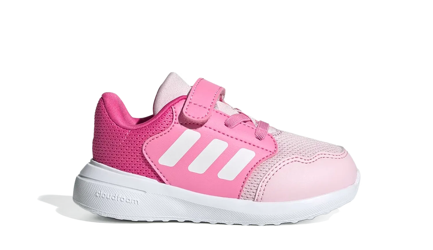 Детские беговые кроссовки на шнуровке и липучке Adidas, розовый