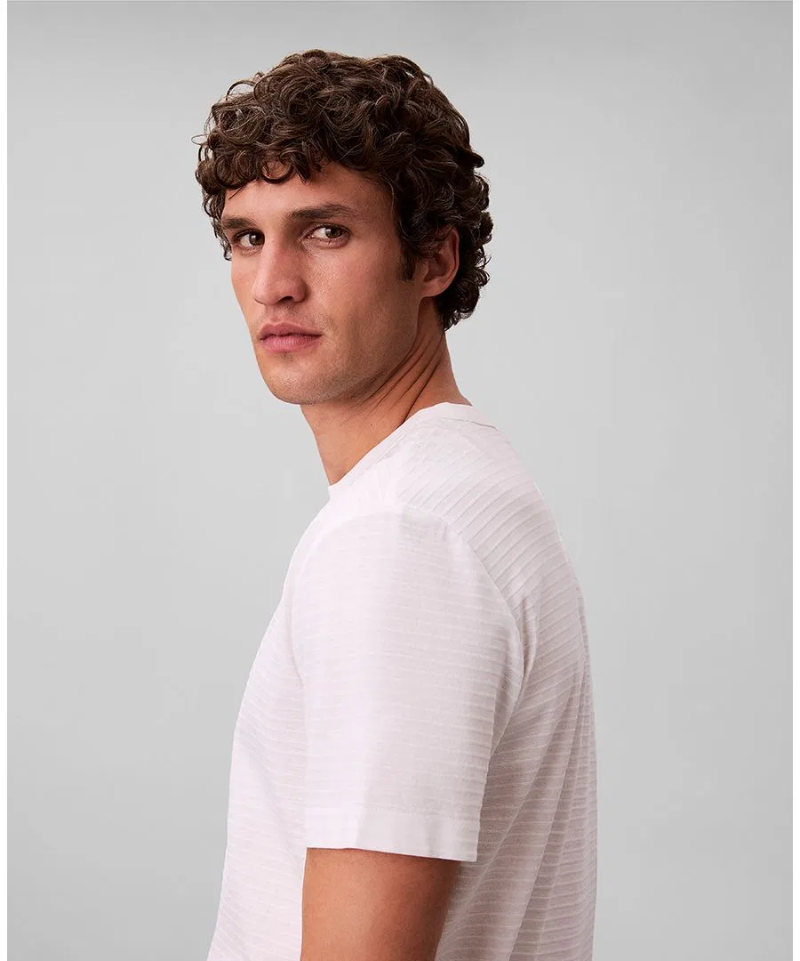 Мужская футболка с классическим вырезом Calvin Klein, Bright White — фото 3