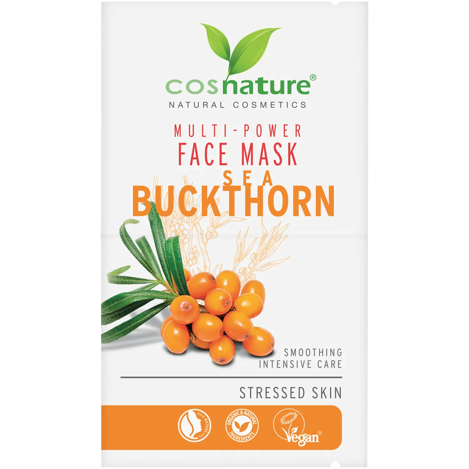 

Cosnature ROKITNIK натуральная мультипитательная маска для лица с облепихой, 16 мл
