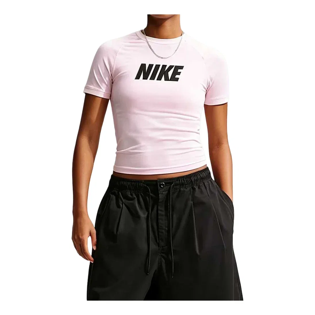 Женская футболка с принтом Nike Sportswear Fitted Pink Foam Sail, розовый