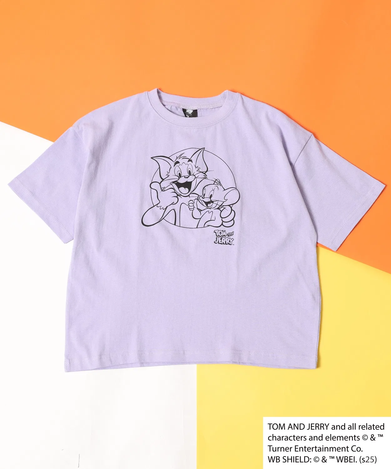Детская футболка оверсайз с принтом Tom and Jerry TOM&JERRY, Lavender