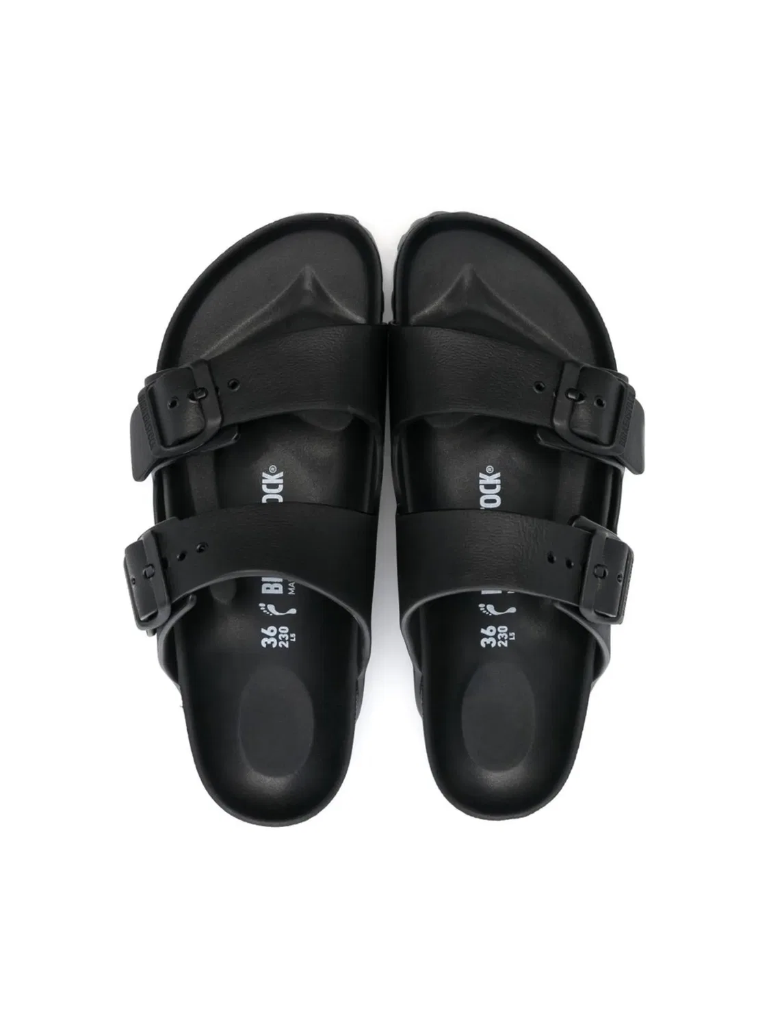 Сандалии с двойной пряжкой и открытым носком Birkenstock, черный — фото 2