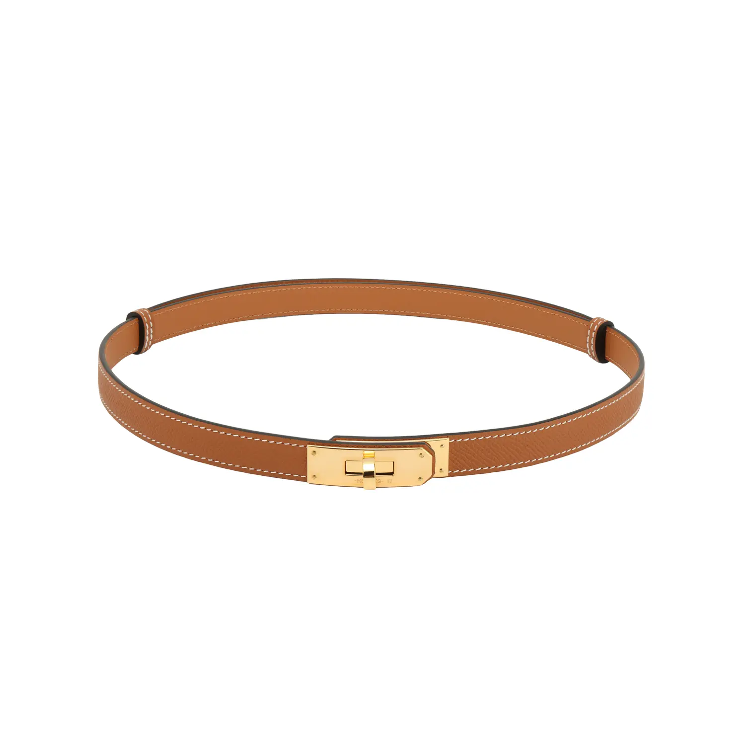 HERMES Кожаный ремень Kelly для женщин, Gold Brown — фото 3