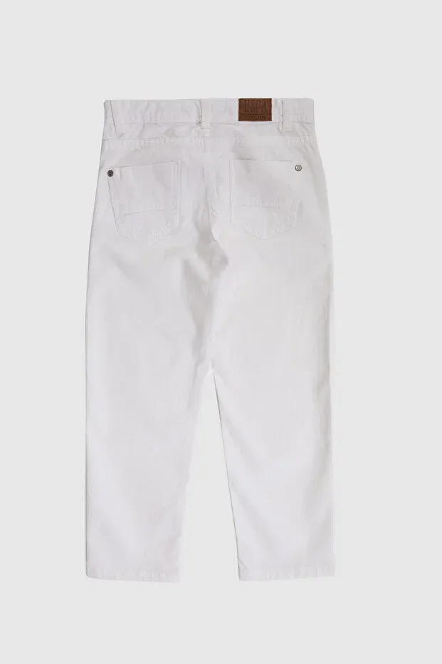 Детские брюки для мальчиков хлопковые U.S. Polo Assn., White — фото 3