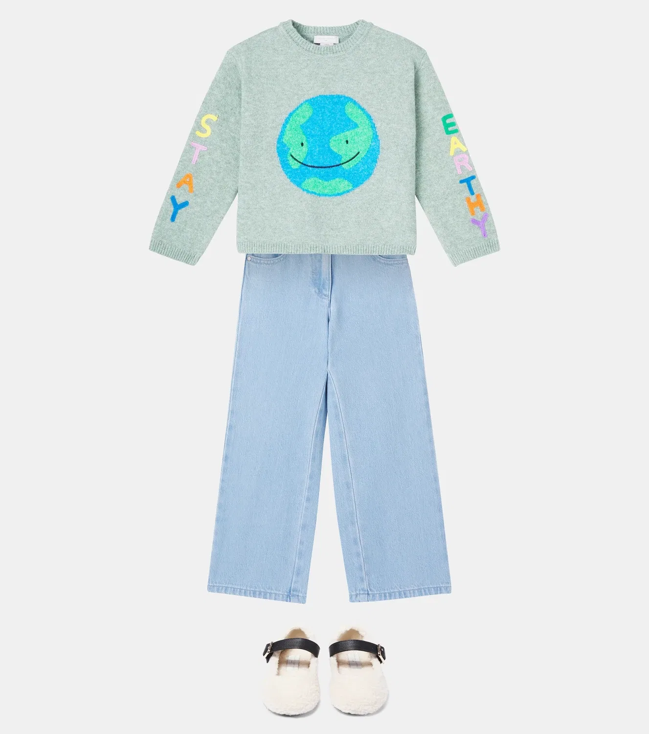 Свитер с нашивками и аппликацией Stella Mccartney Kids, зеленый — фото 2