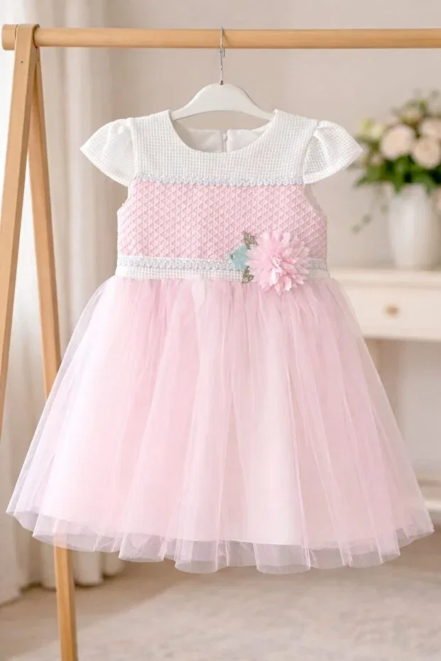 Детское платье для девочек с тюлевой юбкой Kozadankids, Pink — фото 3