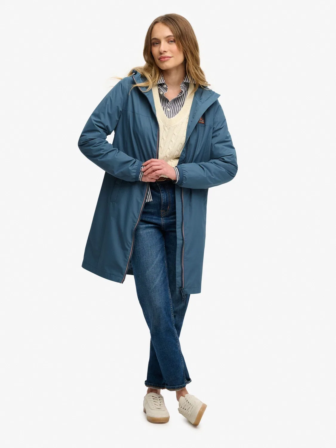 Ветровка Superdry Longline Tri Windbreaker, синий — фото 4